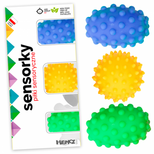 Hencz Toys Edukačné farebné loptičky/ježkovia , 3ks v krabičke