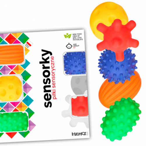 Hencz Toys Edukačné farebné loptičky/ježkovia , 5ks v krabičke